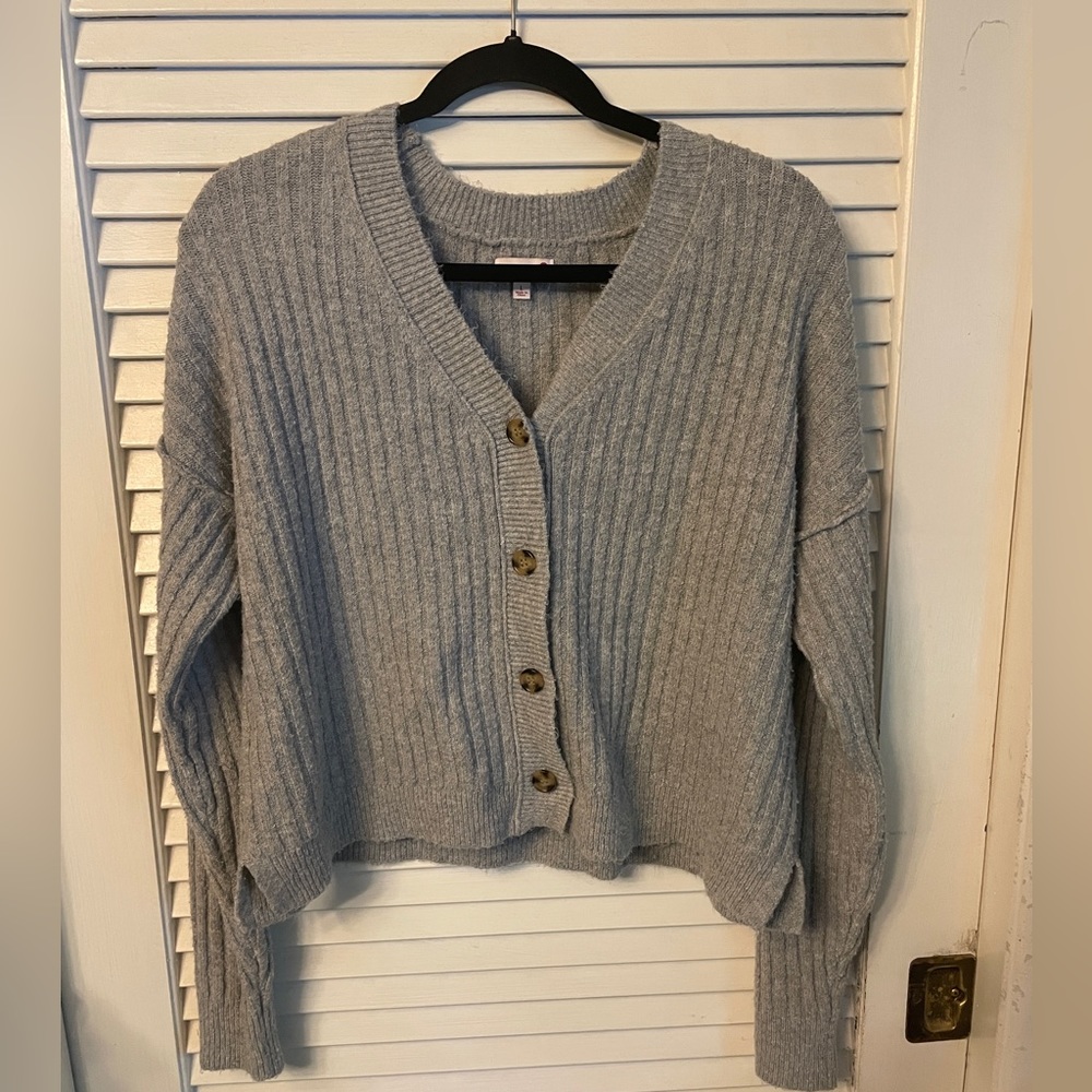 So Grey Semi-Cropped Sweater